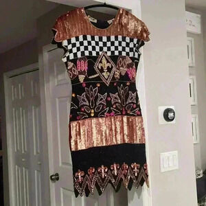 Vintage Fashion CreationFleur-de-lis Beaded Dress